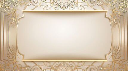 Arabic Islamic Elegant White and Golden Luxury Ornamental Background with Islamic Pattern and Decorative Ornament Frame - obrazy, fototapety, plakaty