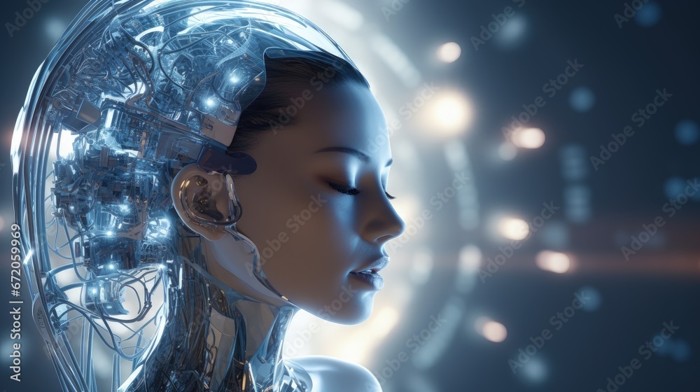 Aufkleber ai, artificial intelligence concept,3d rendering,conceptual image.3d background