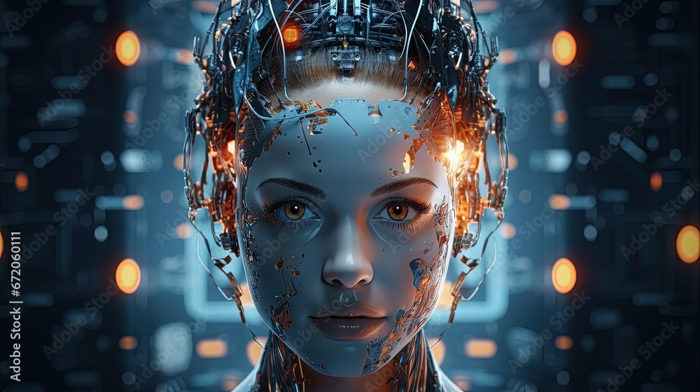 Poster ai, artificial intelligence concept,3d rendering,conceptual image.3d background