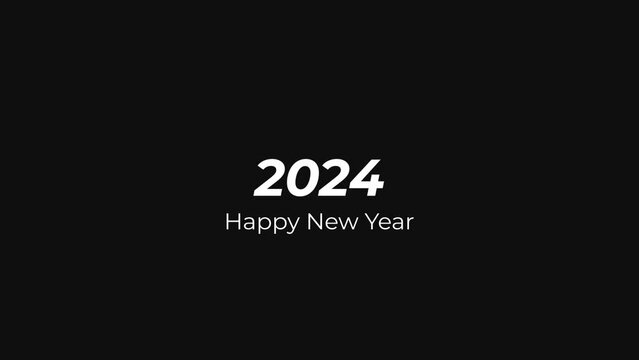 Happy New Year 2024 New Year 2024 Celebrations Around the World - New Year background - 4K motion graphics animation motivation and New Year concepts