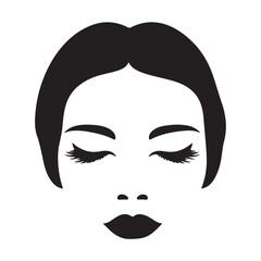 Girl face black Silhouette vactor
