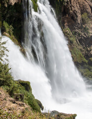 Big waterfall from the mountain in nature