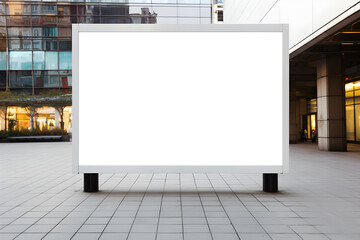 public shopping center mall or business center high big advertisement board space as empty blank white mock up signboard with copy space area for sale and offers advertisements