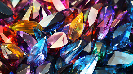 colorful stones, Colorful Crystals,fmultifaceted crystals