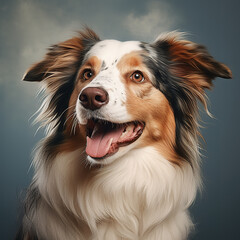 Fototapeta premium Image of a border collie dog on a clean background., Pet., Animals.