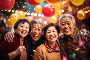 happy Chinese family. Chinese New Year - obrazy, fototapety, plakaty