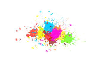 Abstract ink splash or drop isolated on white background. Colorful watercolor splashes isolated Created by a graphics program.