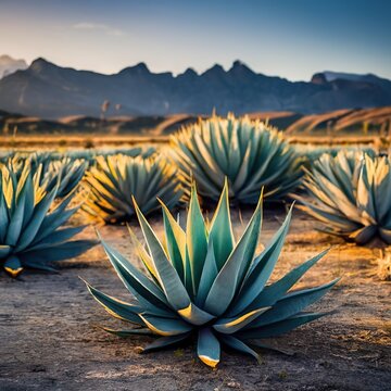 Agave Tequilana Weber plant environment nature agriculure desert ecology mexico