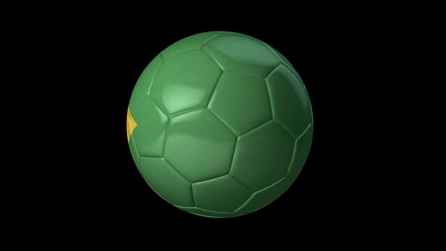 3D Animation Video of a Spinning Ball Icon with a Ball depicting Brazil