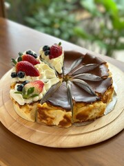 Basque Burnt Cheesecake and Strawberry Cheesecake 