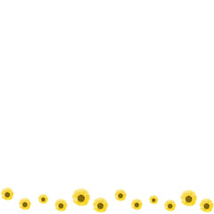 hand drawn sun flower summer floral background and wreath design