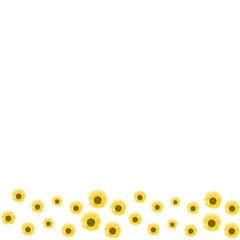 hand drawn sun flower summer floral background and wreath design