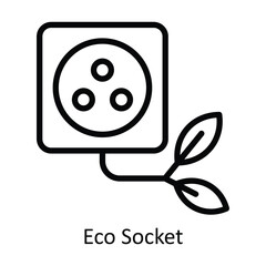 Eco Socket vector outline  Design illustration. Symbol on White background EPS 10 File 