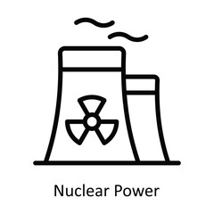 Nuclear Power vector outline  Design illustration. Symbol on White background EPS 10 File 