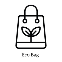 Eco Bag vector outline  Design illustration. Symbol on White background EPS 10 File 