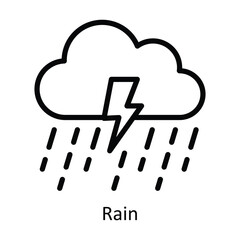 Rain vector outline  Design illustration. Symbol on White background EPS 10 File 