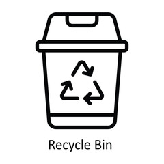 Recycle Bin vector outline  Design illustration. Symbol on White background EPS 10 File 
