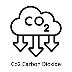 CO2 carbon dioxide vector outline  Design illustration. Symbol on White background EPS 10 File 