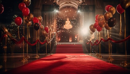 Photo of Red Carpet Glamour at a Golden Balloon Celebration