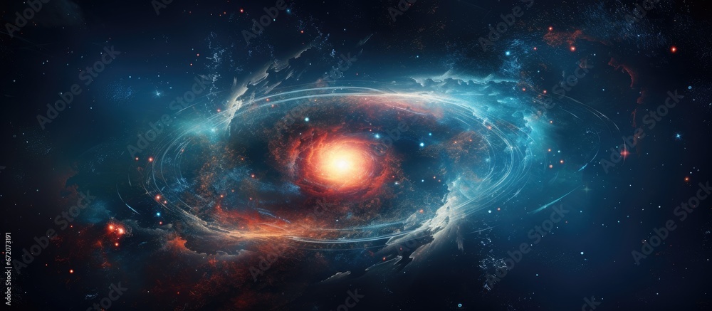 Wall mural Illustration depicting a spiral galaxy or nebula in an abstract manner A vast cosmos brimming with countless stars