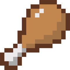 pixel fried chicken leg