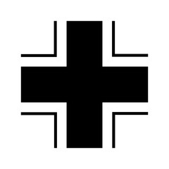 German style cross icon (Balkenkreuz). Vector illustration of the WWII german airplanes symbol isolated
