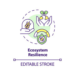 Fototapeta premium 2D editable multicolor ecosystem resilience icon, simple isolated vector, integrated pest management thin line illustration.