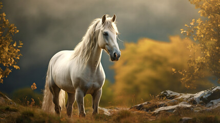 White Horse In Natural Habitat