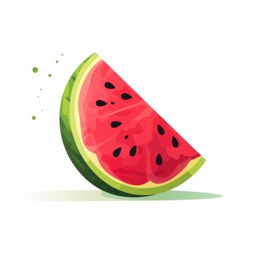 Watermelon slice illustration, AI generated Image