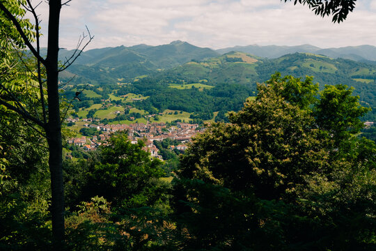 green landscapes in elizondo, navarra, spain