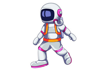 Cute Astronaut Character Design Illustration