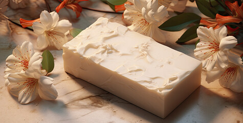 white natural handmade soap bar 