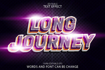 long journey editable text effect emboss modern style