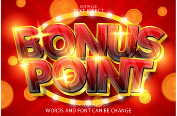 bonus point editable text effect emboss modern style