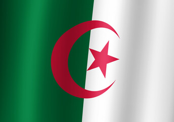 people's democratic republic of algeria national flag 3d illustration close up view