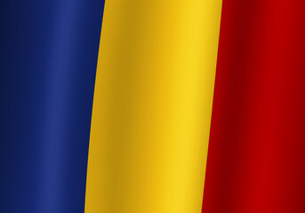 chad national flag 3d illustration close up view