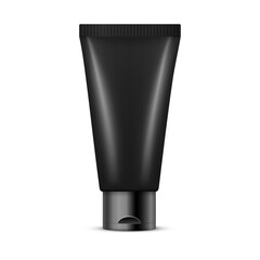 Vector cosmetic black tubes mockup blank product packaging designrealistic vector illustration