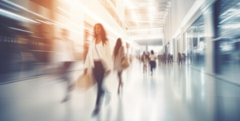 motion blur background of a shopping centre