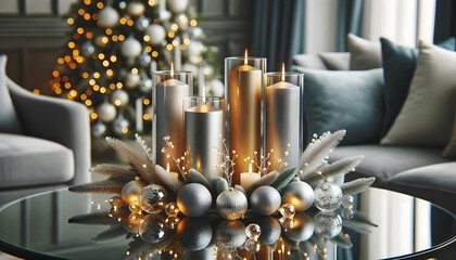 Christmas candles,  candles, xmas, generative ai