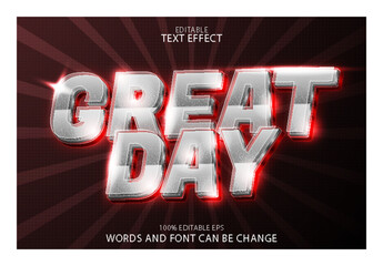 great day editable text effect emboss modern style