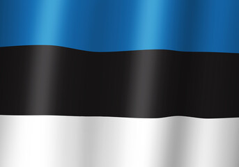 estonia national flag 3d illustration close up view