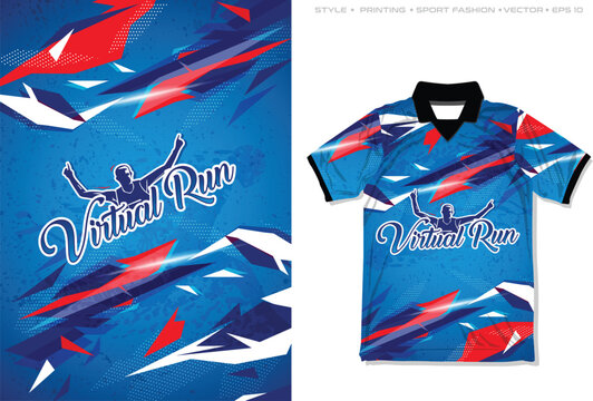 sublimation shirt jersey design sporty event fresh background banner fun running, cycling template pattern illustration