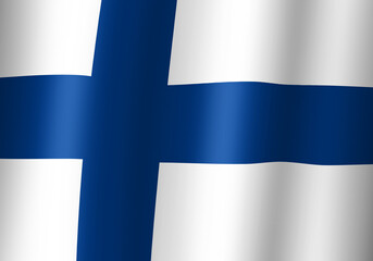 Obraz premium finland national flag 3d illustration close up view