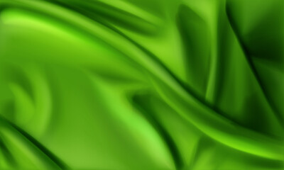 Vector realistic green silk background