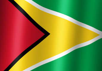 guyana national flag 3d illustration close up view