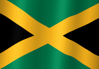 jamaica national flag 3d illustration close up view