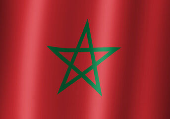 kingdom of morocco national flag 3d illustration close up view