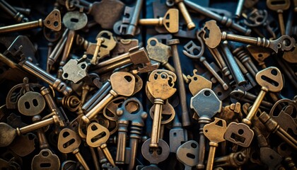 Photo of a Pile of Overlapping Keys