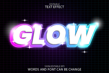 glow editable text effect emboss neon style
