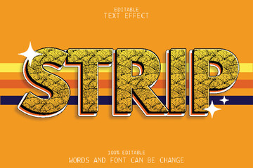 strip style editable text effect emboss cartoon style